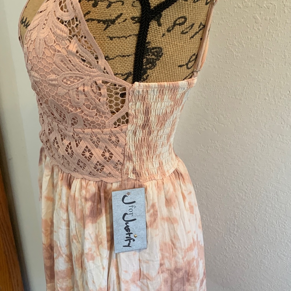 J for Justify Pink and Cream Lace Mini Dress - Picture 6 of 10